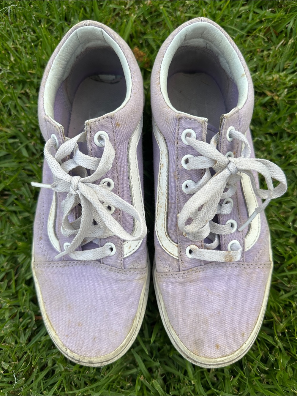 Vans Lavender and White Low-Top Sneakers
